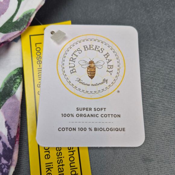 Burts Bees Baby Organic Cotton Baby One Piece Sleeper Floral Multi-Color 18M - Picture 4 of 8